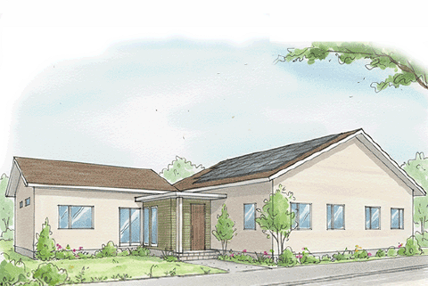 家族をゆるやかにつなぐ平屋二世帯住宅